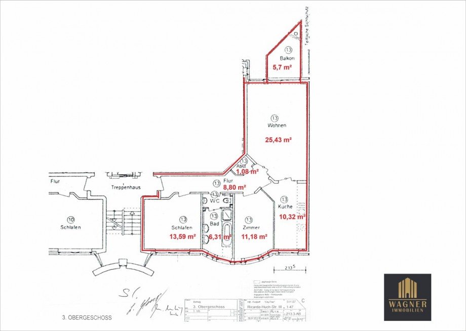 Grundriss Etagenwohnung Bremen / Findorff